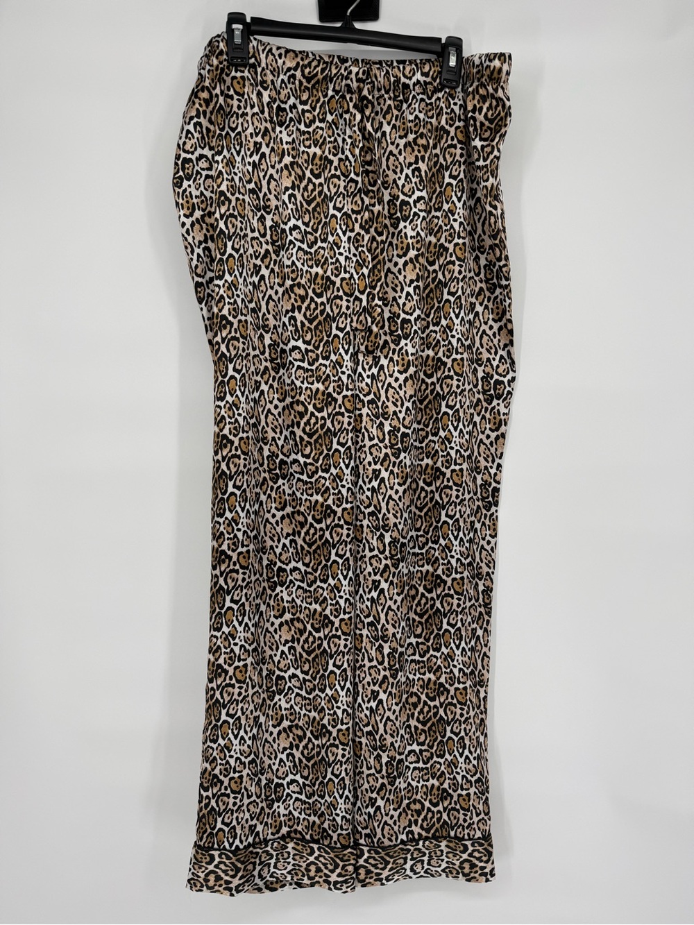Victoria’s Secret Satin Leopard Pajama Lounge Pants XL Animal Print Relaxed Cozy